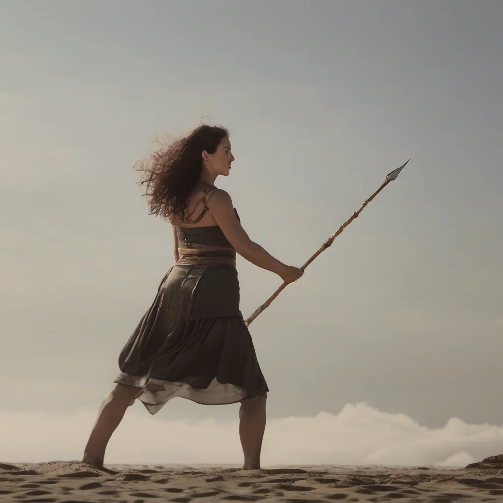 aibella throwing a spear