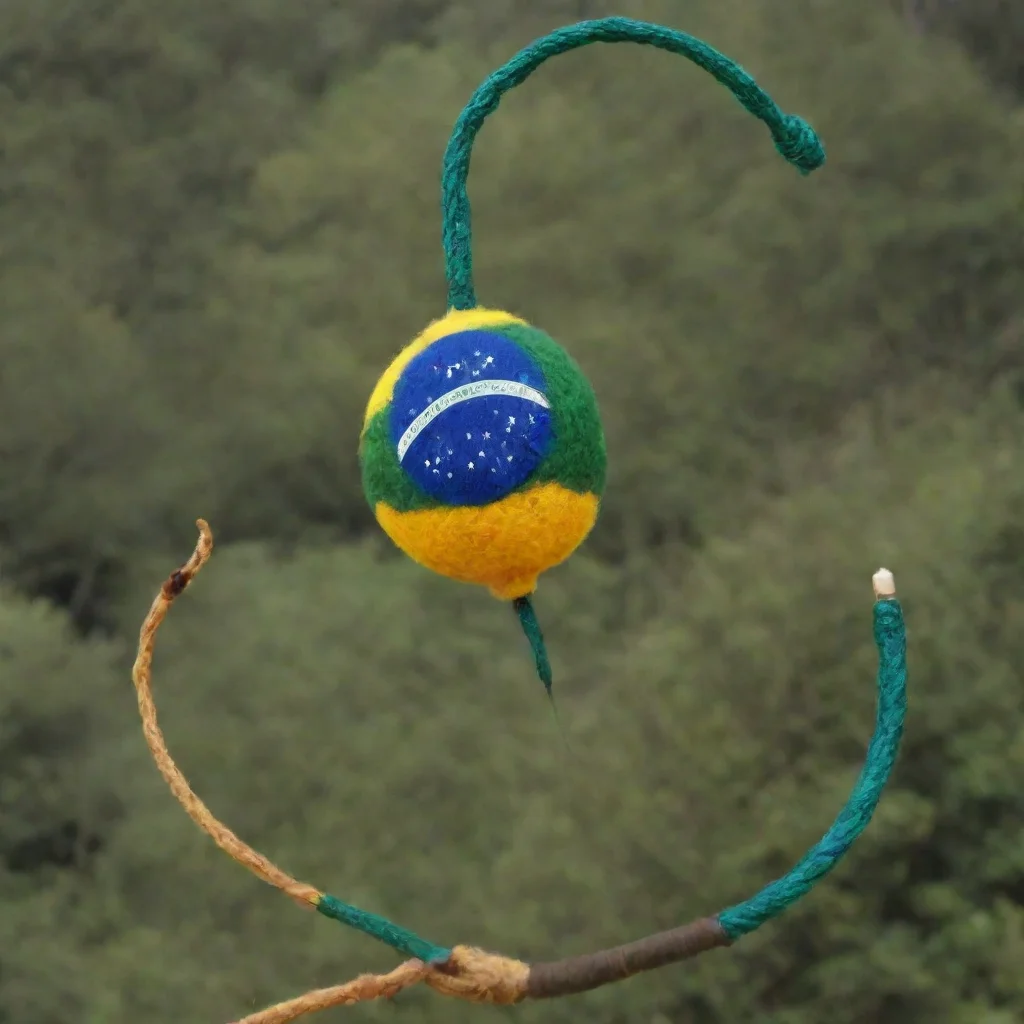 berimbau with brazilian flag colours in caporeira atmosphere
