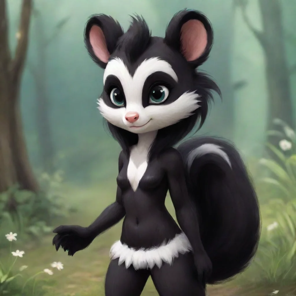 best quality a little skunk anthro girl 5