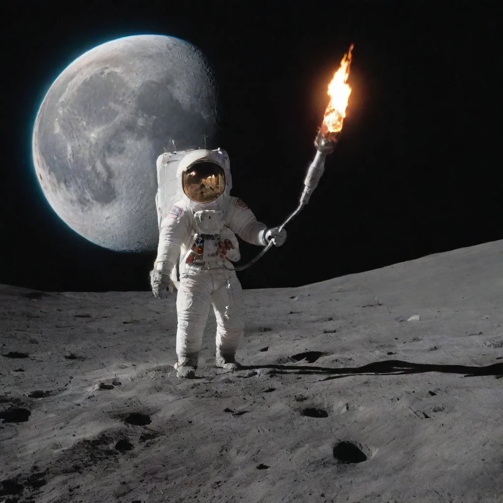 aibest quality a man walking on moon with torch 5