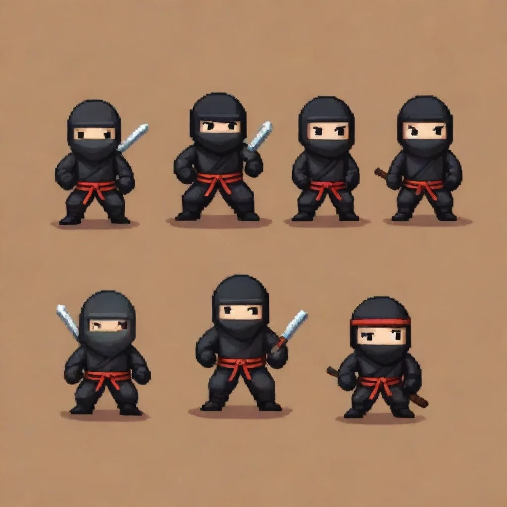 best quality a ninjas in pixel art 5
