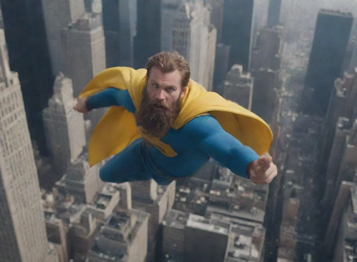 aibest quality a young bearded swedish hobo man superhero flying over new york hd 5 landscape43