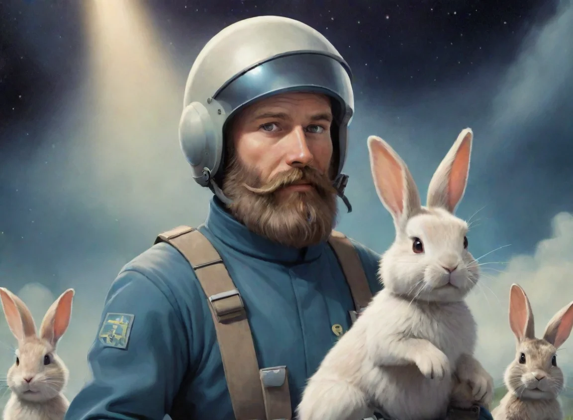 aibest quality a young bearded swedish space soldier saving anthropomorphic rabbits propaganda cartoon hd 5 landscape43