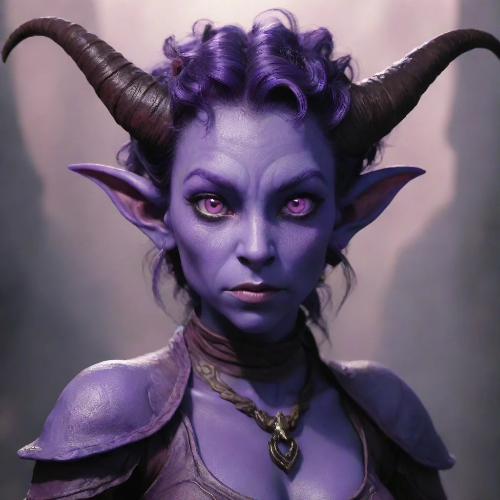 aibest quality a young purple skinned tiefling looks at you with fear in her eyes. 5