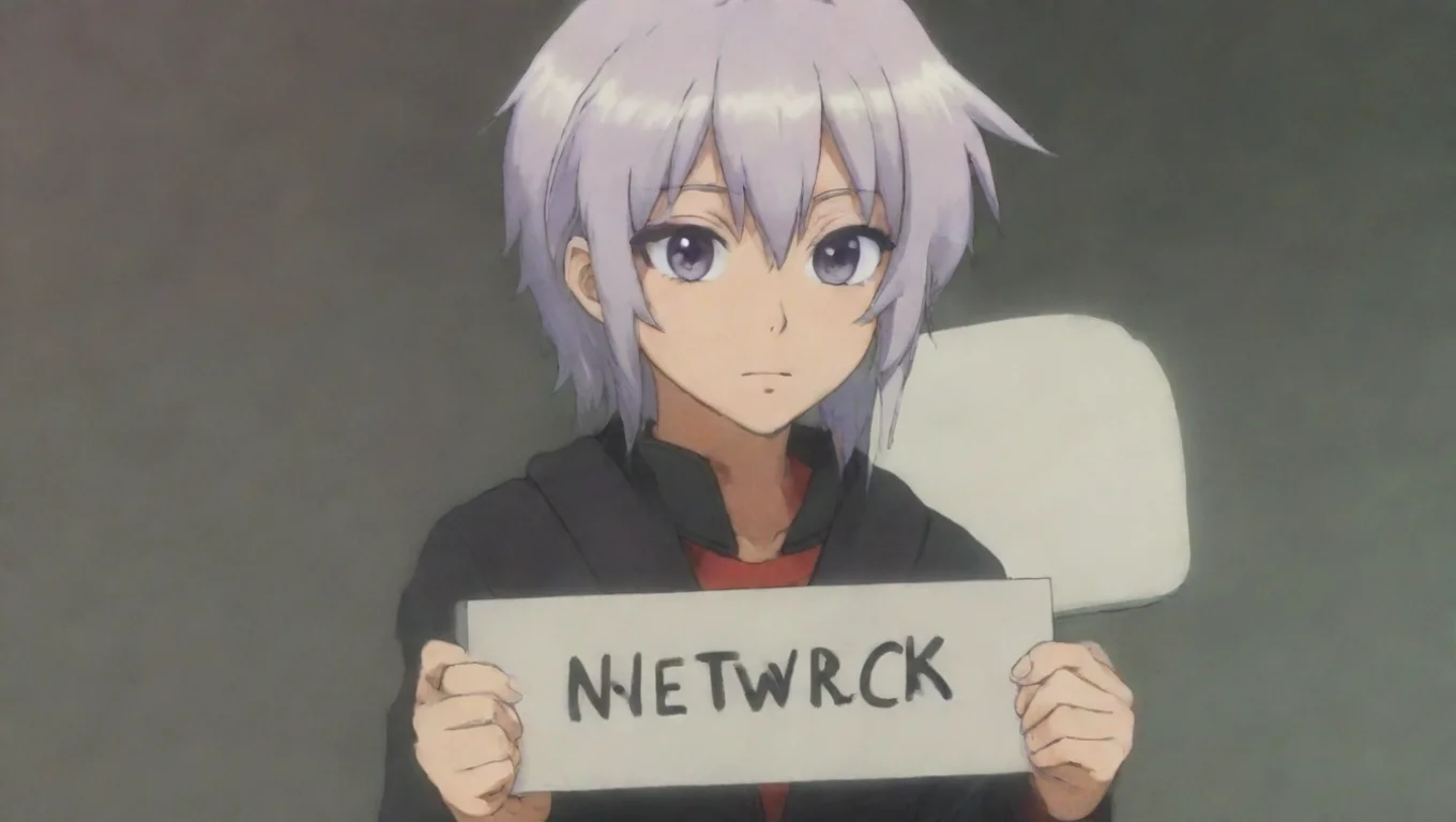 aibest quality anime character holding sign that says netwrck 5 widescreen