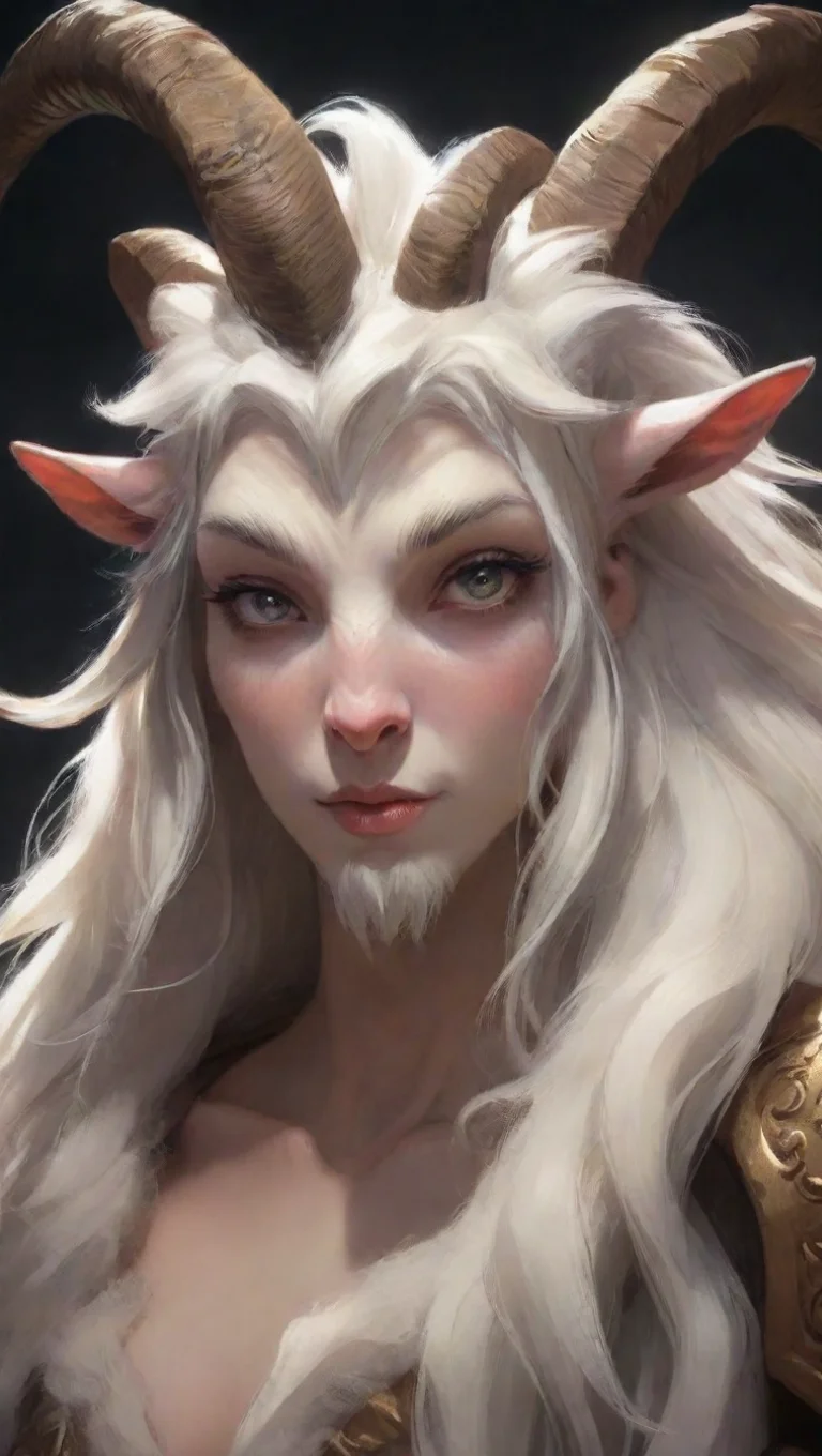 aibest quality anime comic book fantasy art artstation goat powerful mighty portrait  5 tall