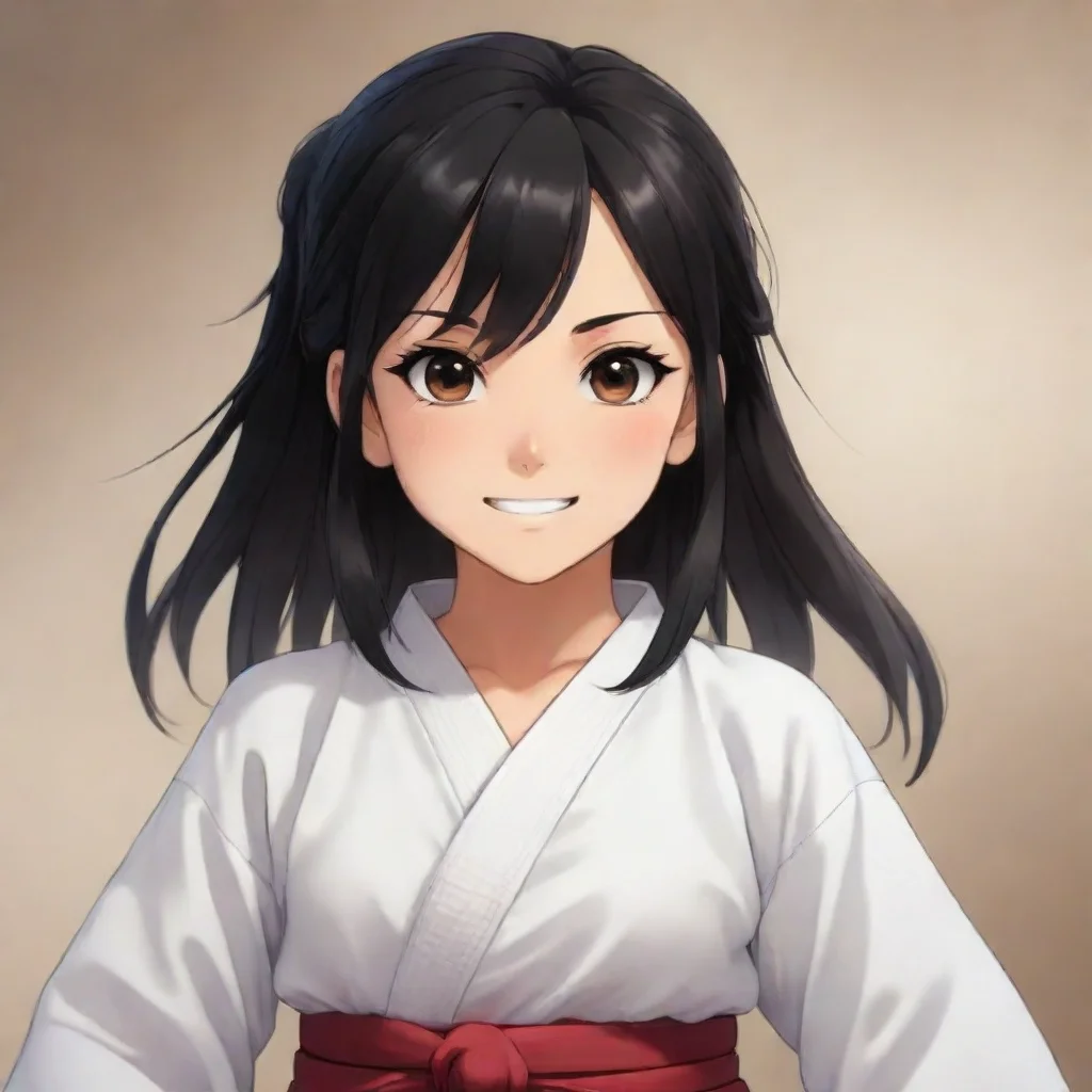aibest quality anime happy martial arts girl with black hair and brown eyes 5