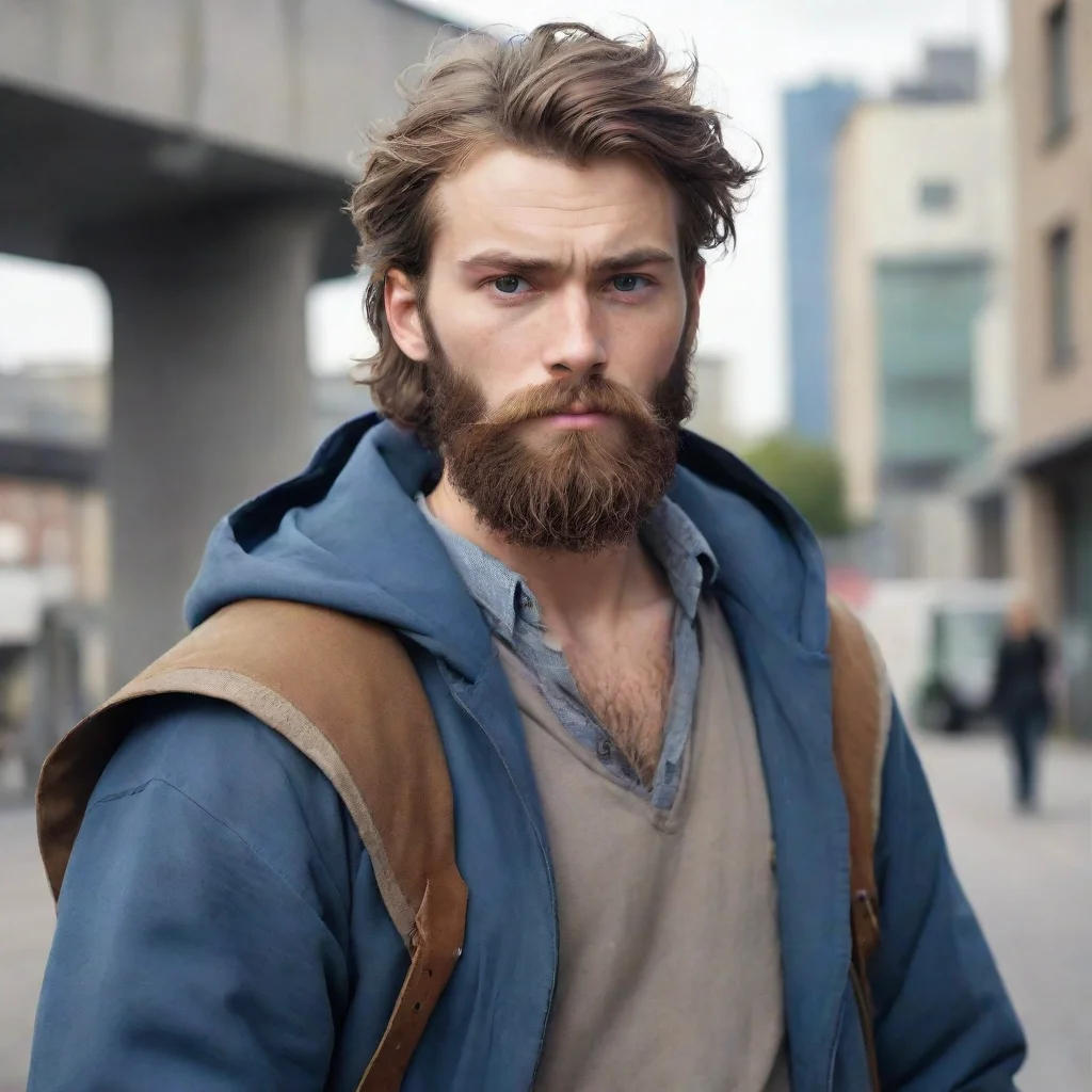 aibest quality anime young bearded swedish superhero hobo man 5