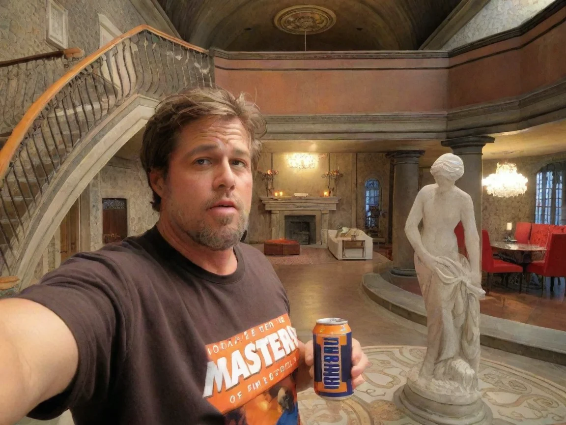 aibest quality brad pitt drinking irn bru in a cathedral stunning 4