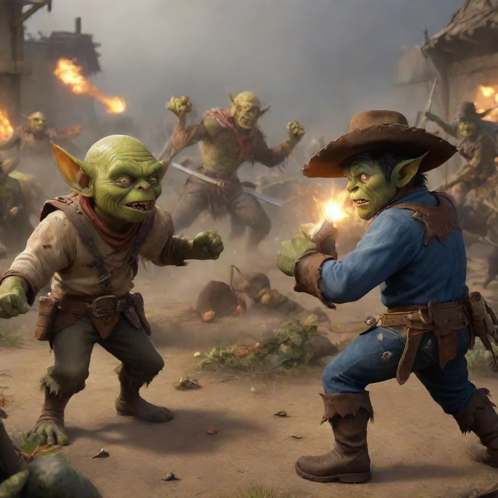 aibest quality cowboys fighting against goblins hd 5