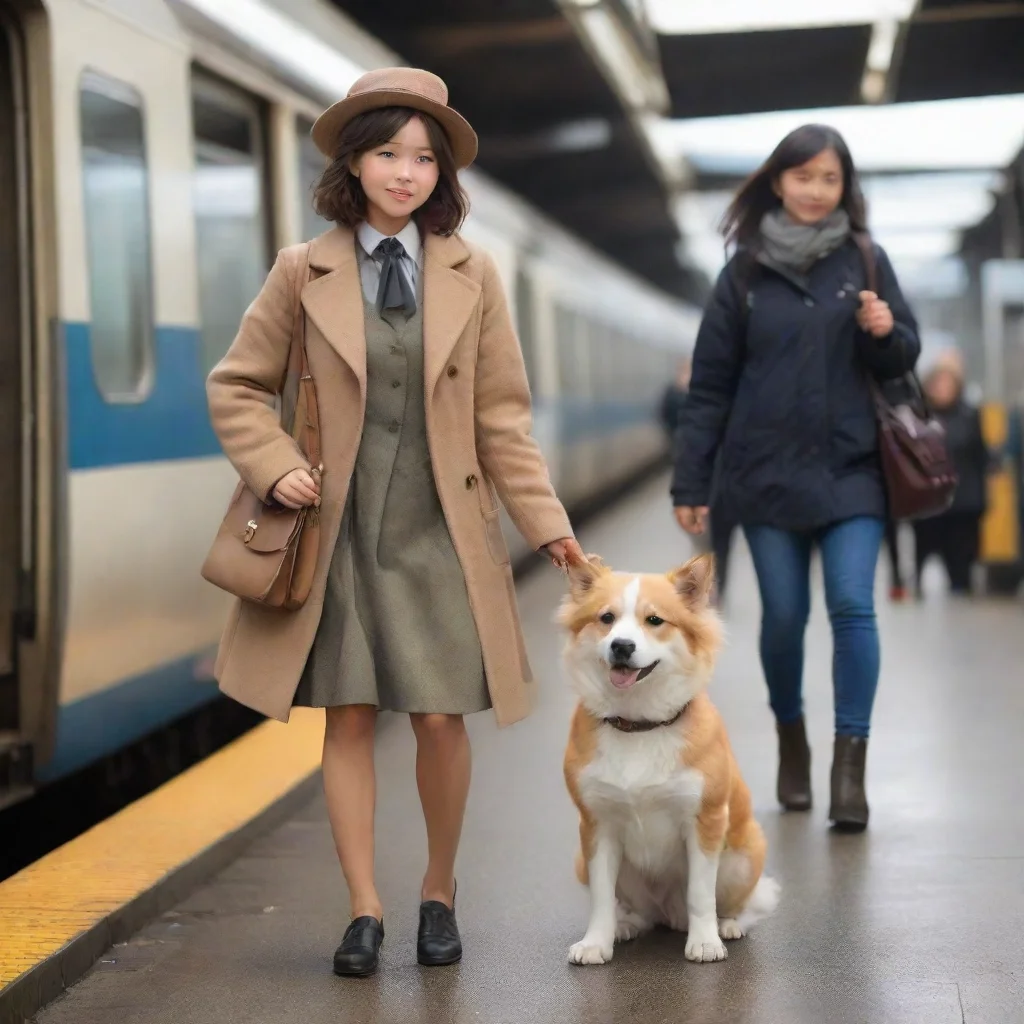 aibest quality cute anthropomorphic dog woman train station 5