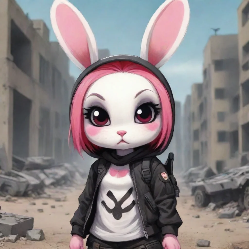 aibest quality cute anthropomorphic emo bunny woman in a warzone cartoon 5