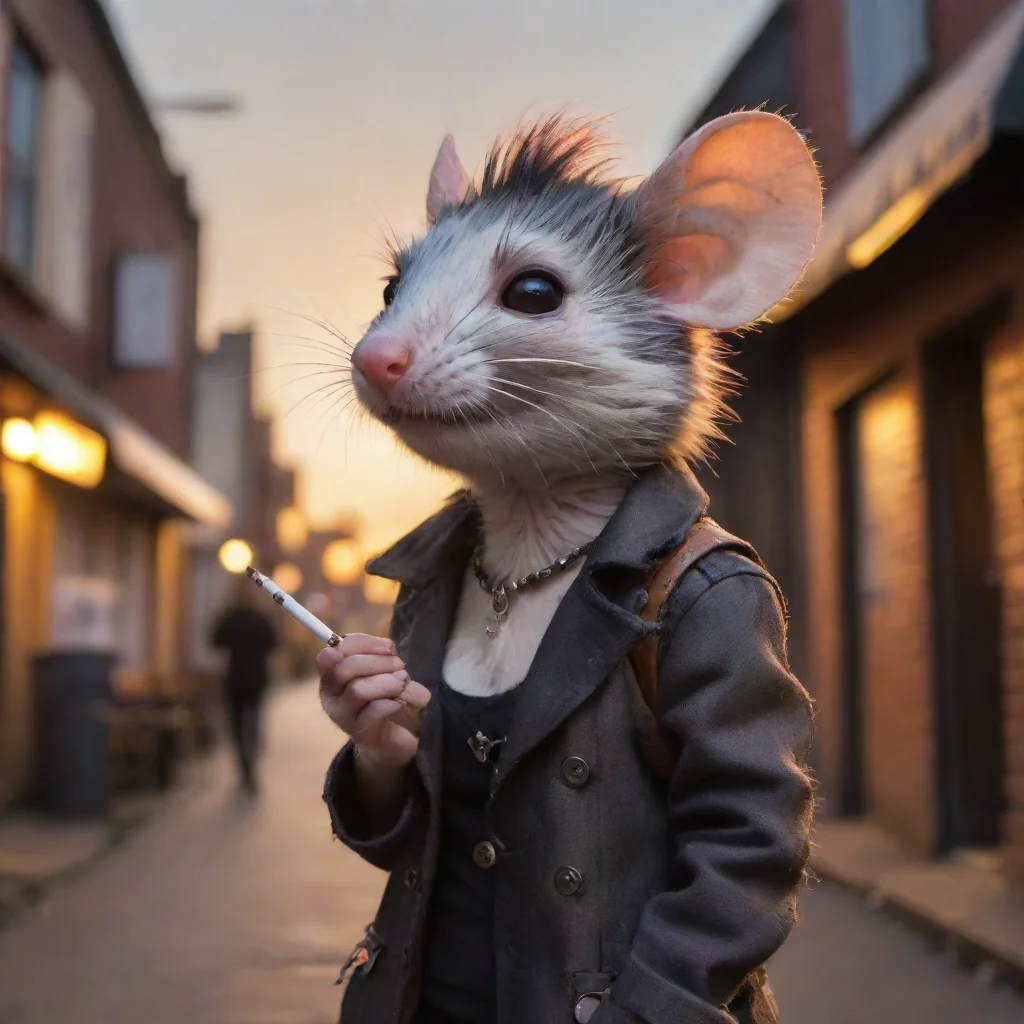 aibest quality cute female anthropomorphic furry rat punk cigarette alley sunset 5