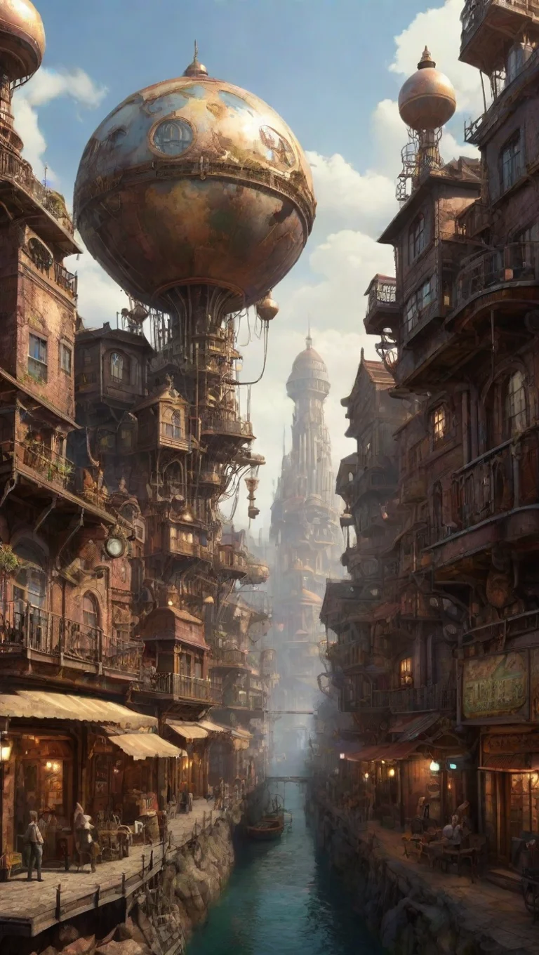 aibest quality digital art steampunk chill town epic lovely detailed world venus colony 5 tall