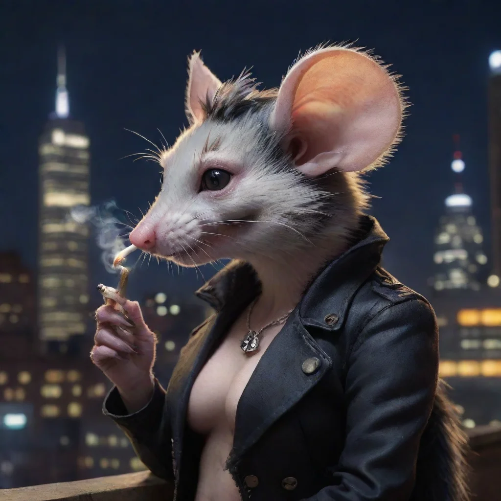 aibest quality female anthropomorphic furry rat punk cigarette cityscape nighttime 5