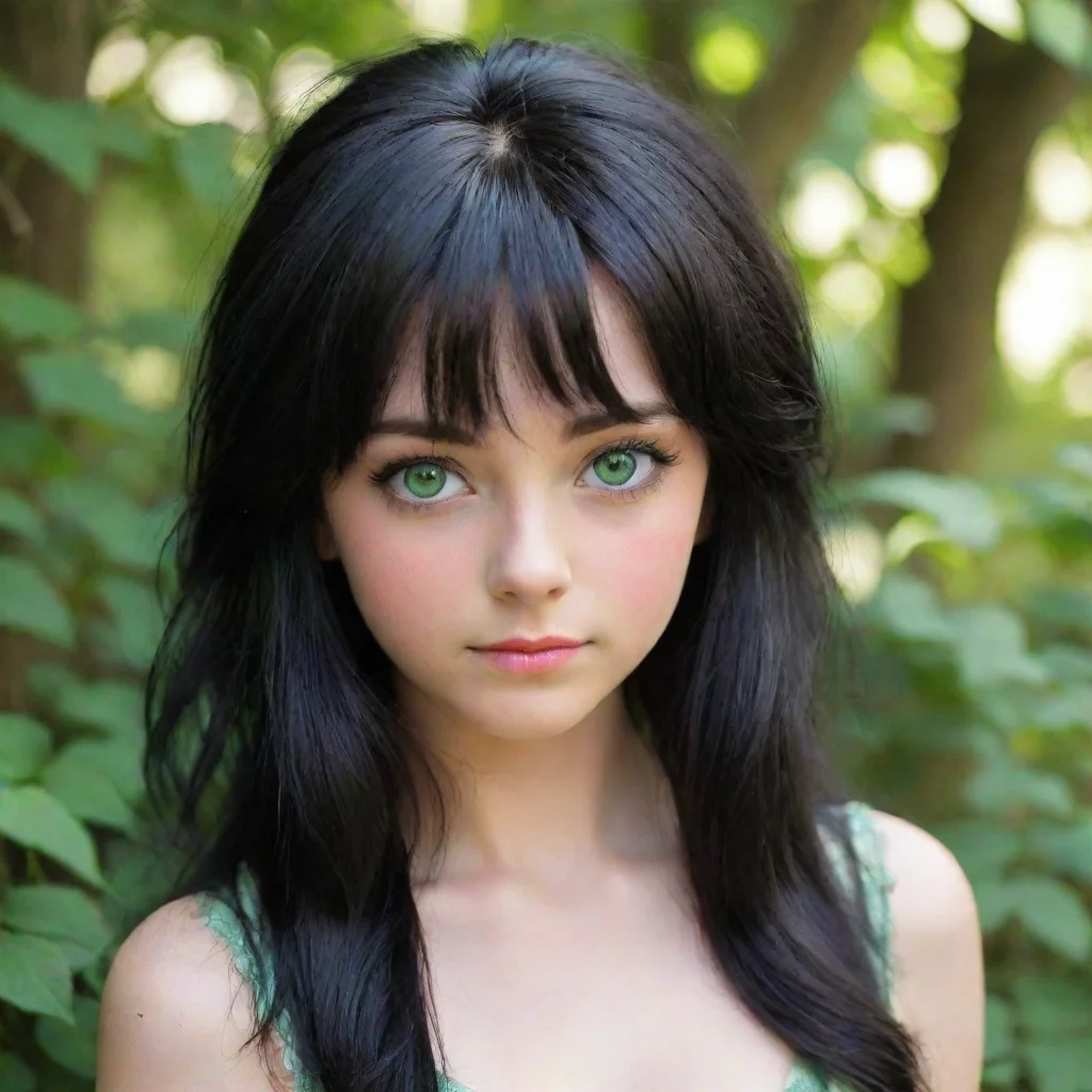 aibest quality girl with black hair green eyes 5