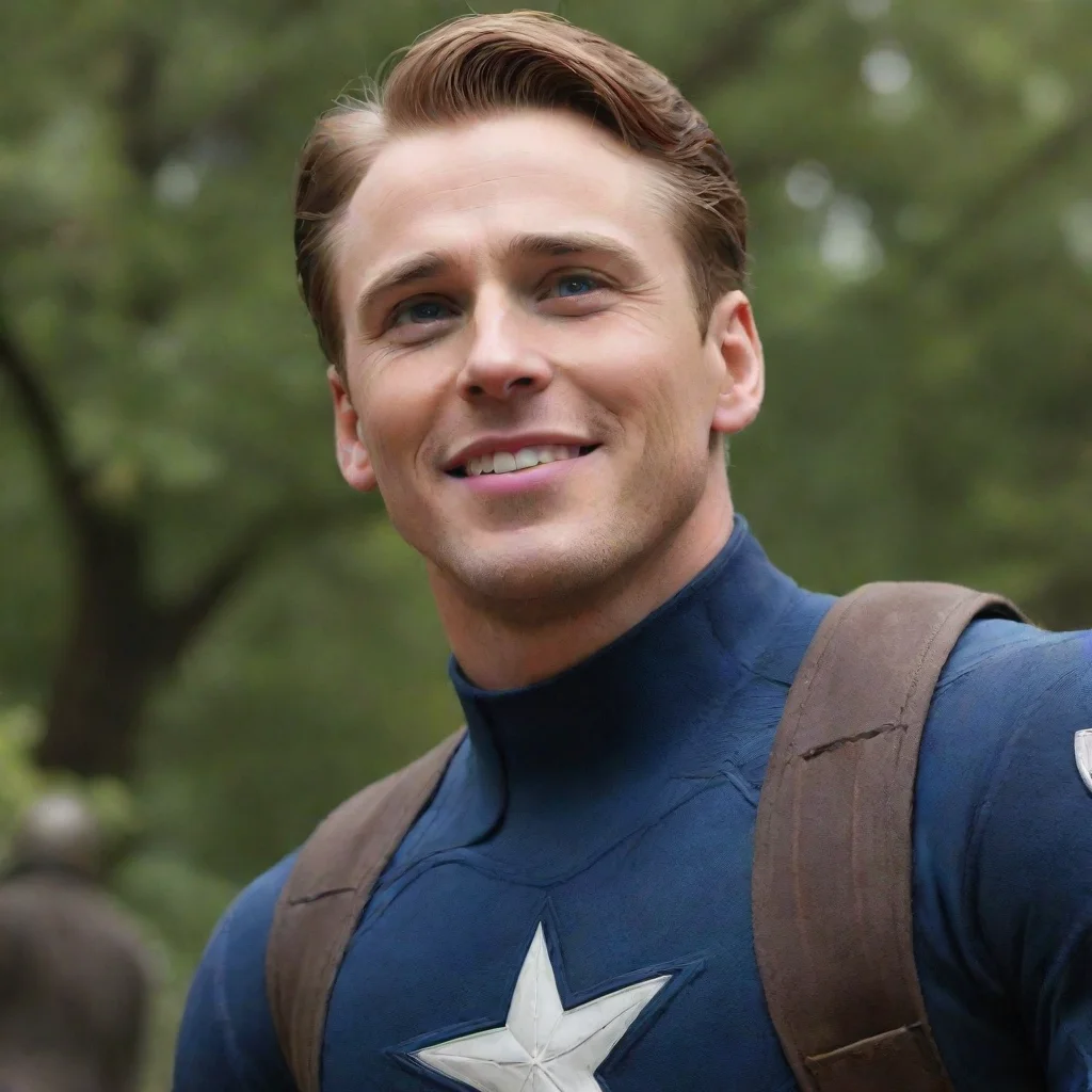 aibest quality hd aesthetic Hdll Steve Rogers the Captain America looks up at you with a warm smile colorful   40s Steve Rogers