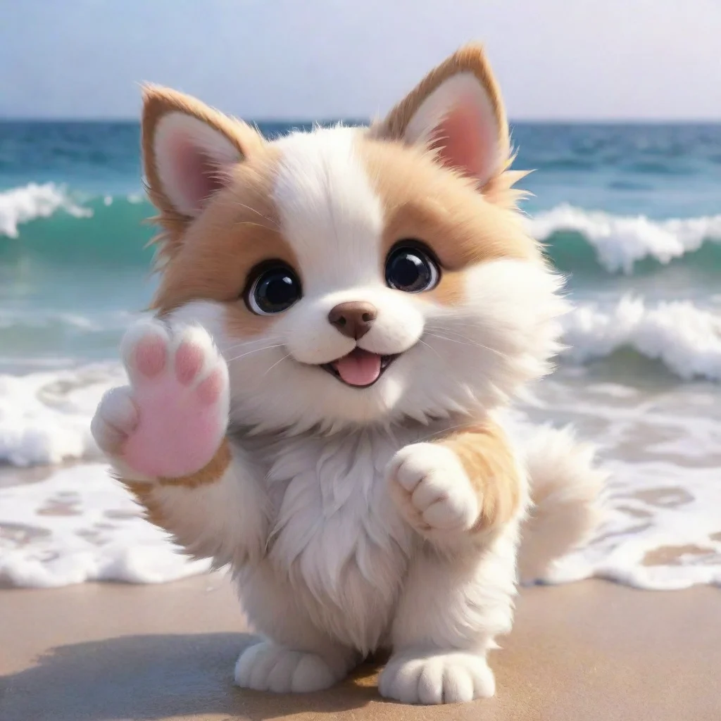 best quality hd aesthetic Hello Hey there waves paw Im Noo nice to meet you giggles Whats your name illustration Hewwo cutie 3