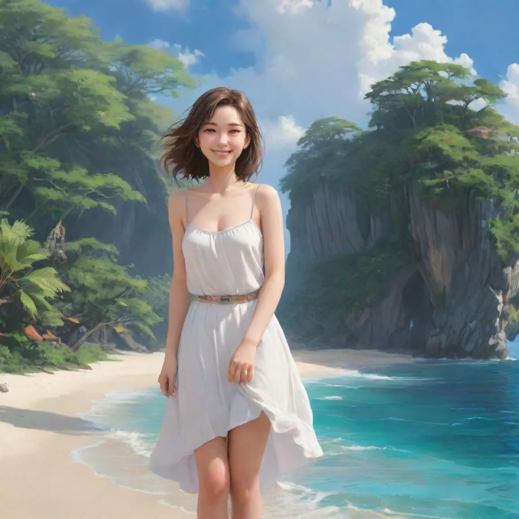 aibest quality hd aesthetic Its beautiful here Tamami smiling Isnt it This island is one of our favorite spots artstation She has never seen a human before