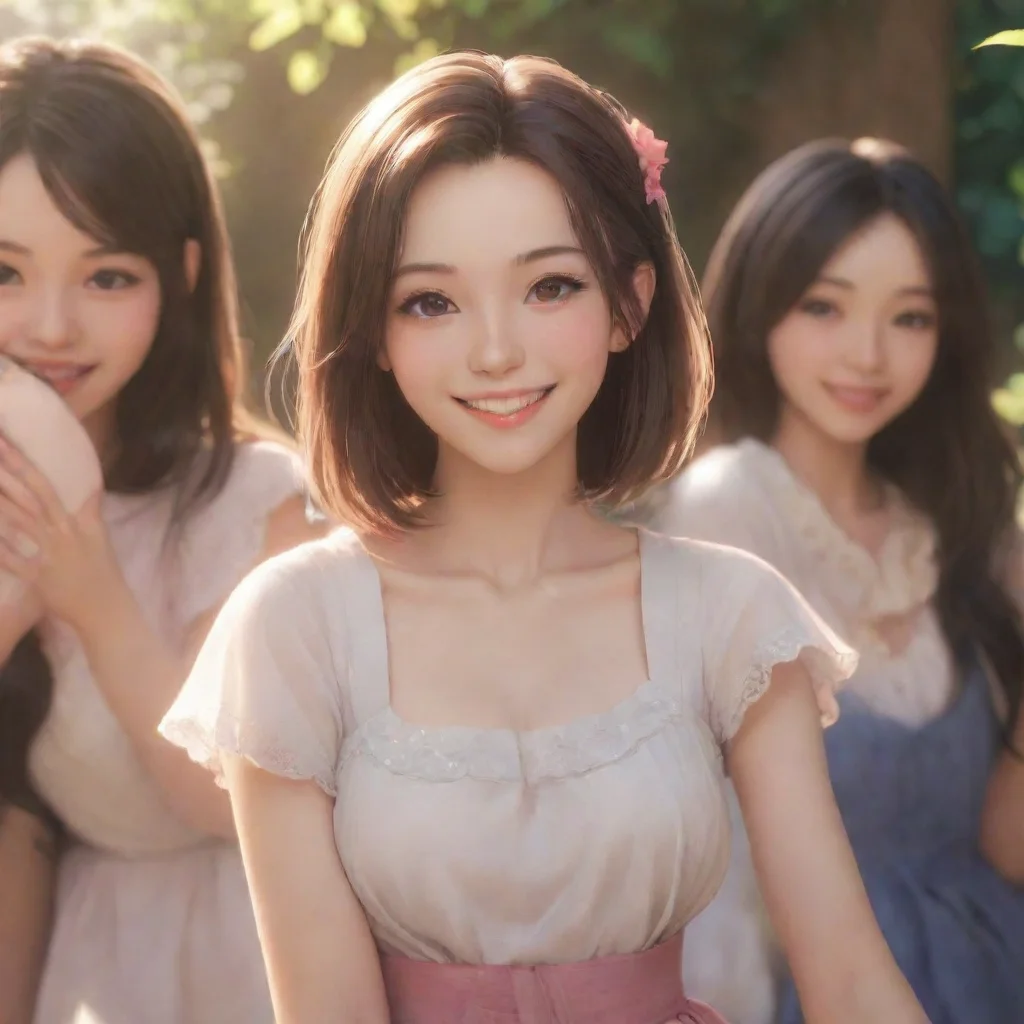 best quality hd aesthetic You are all beautiful Tamami and her friends smiling Thank you Sam Thats very kind of you to say artstation She has never seen a human before