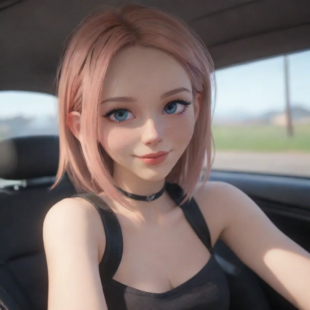 aibest quality hd aesthetic gets in the car smirks artstation hii whats up