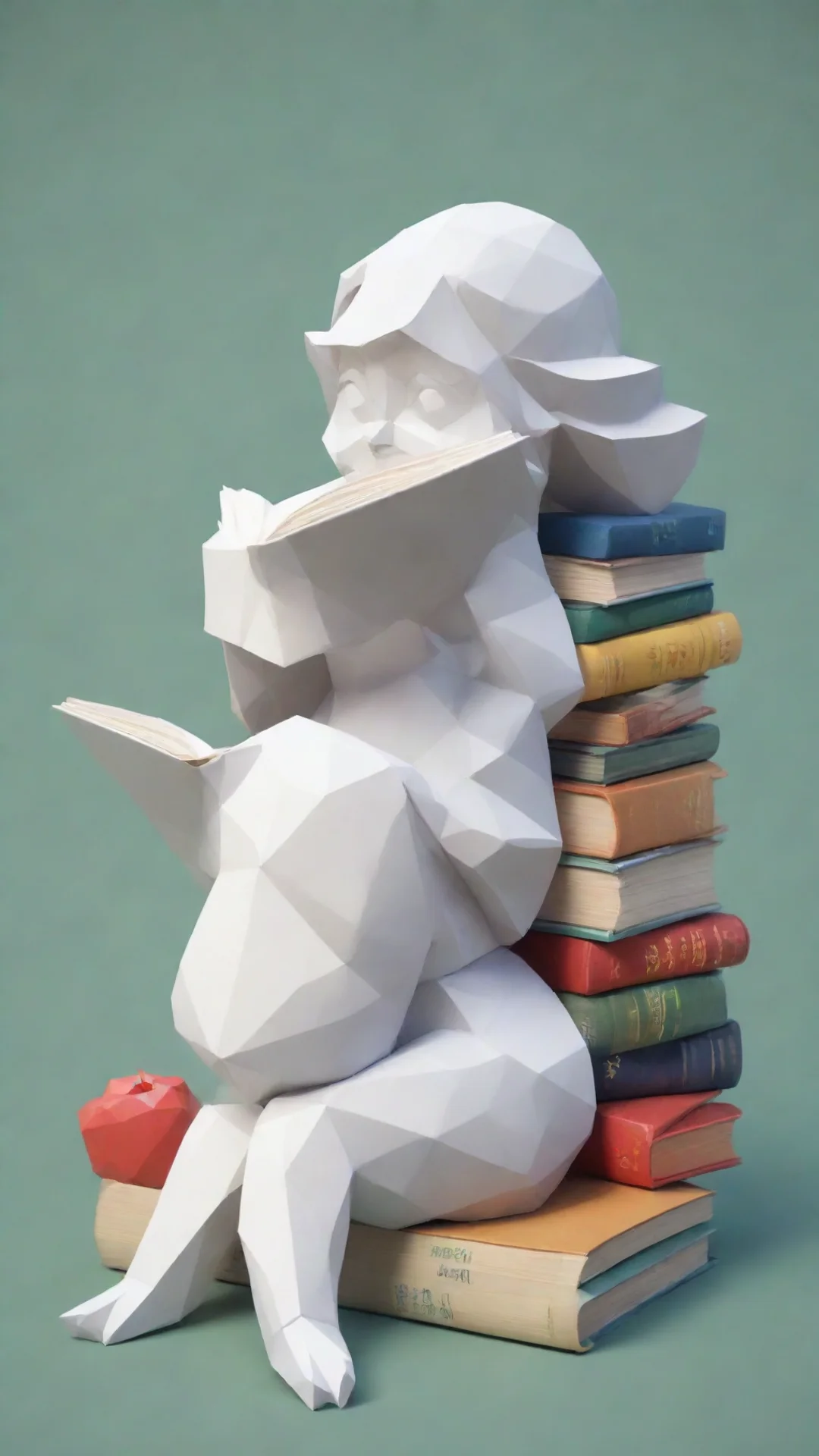 aibest quality japanese line art low poly bookworm 5 hdtall