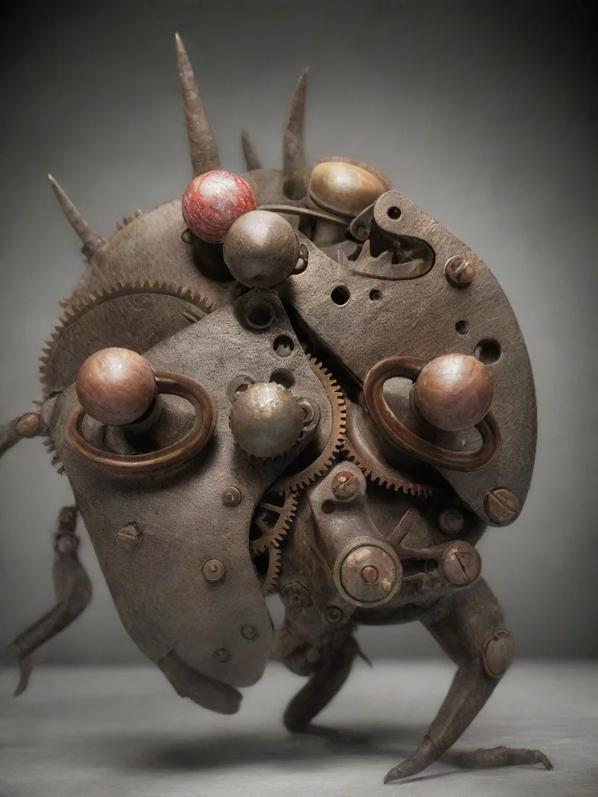 aibest quality make a monster using this image. is a mechanical monster with long arms an claws and mechanical bulky legs. stunning 4
