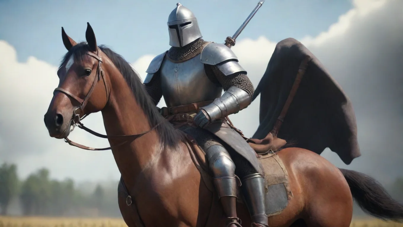 aibest quality ned kelly armored rider on horseback with musket epic cinematic armored knight with gun realistic cartoon stylized artstation 5 widescreen