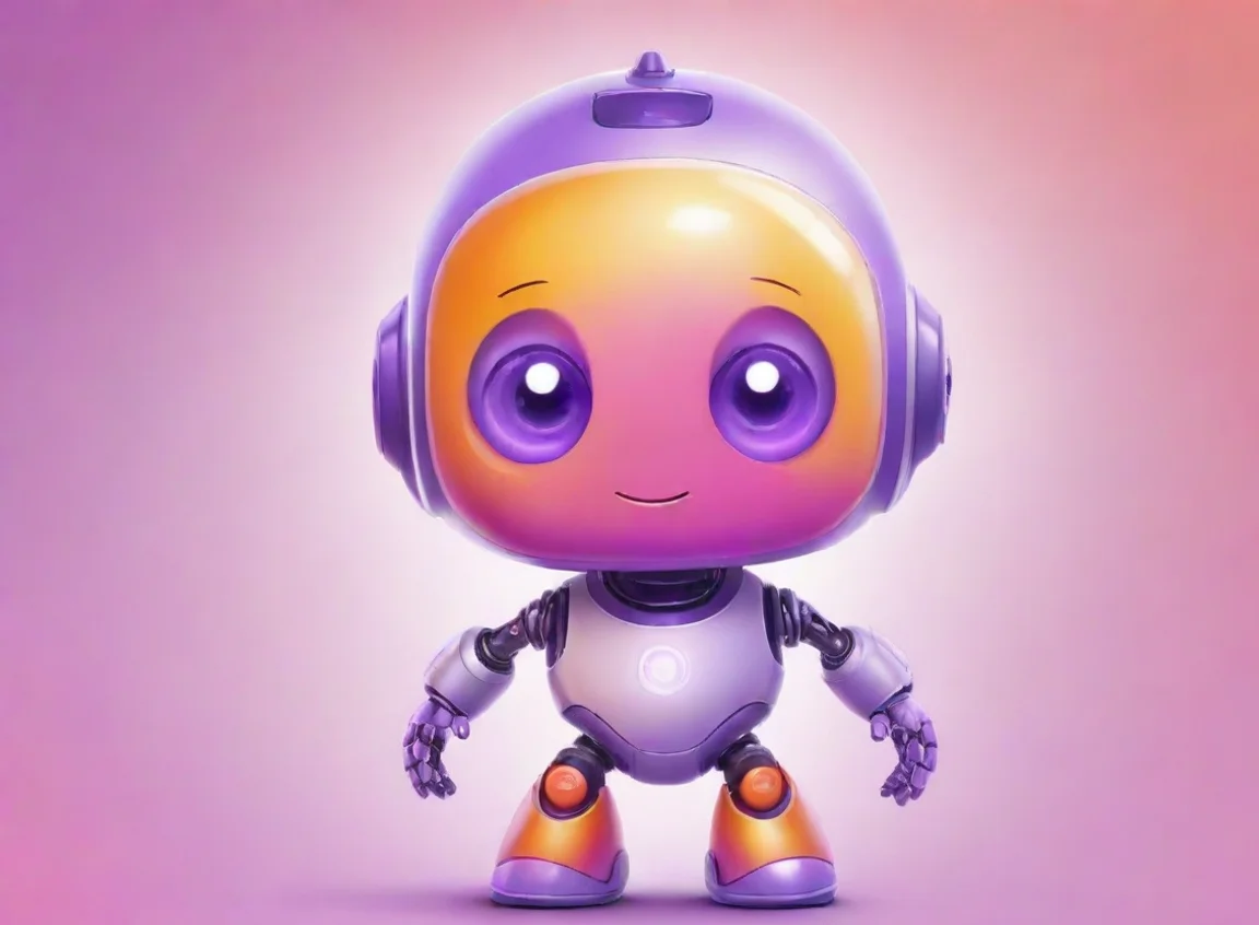 aibest quality netwrck ai character happy cute ai robot baby like social net poster appstore draws the eye interesting characters orangepurple gradient interesting 5 landscape43