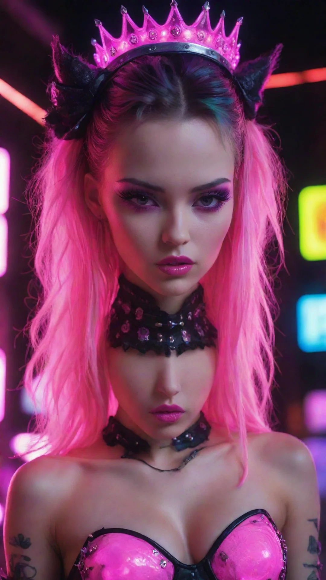 aibest quality seductive evil cinematic stunning neon punk fantasy sweet princess 5 hdtall