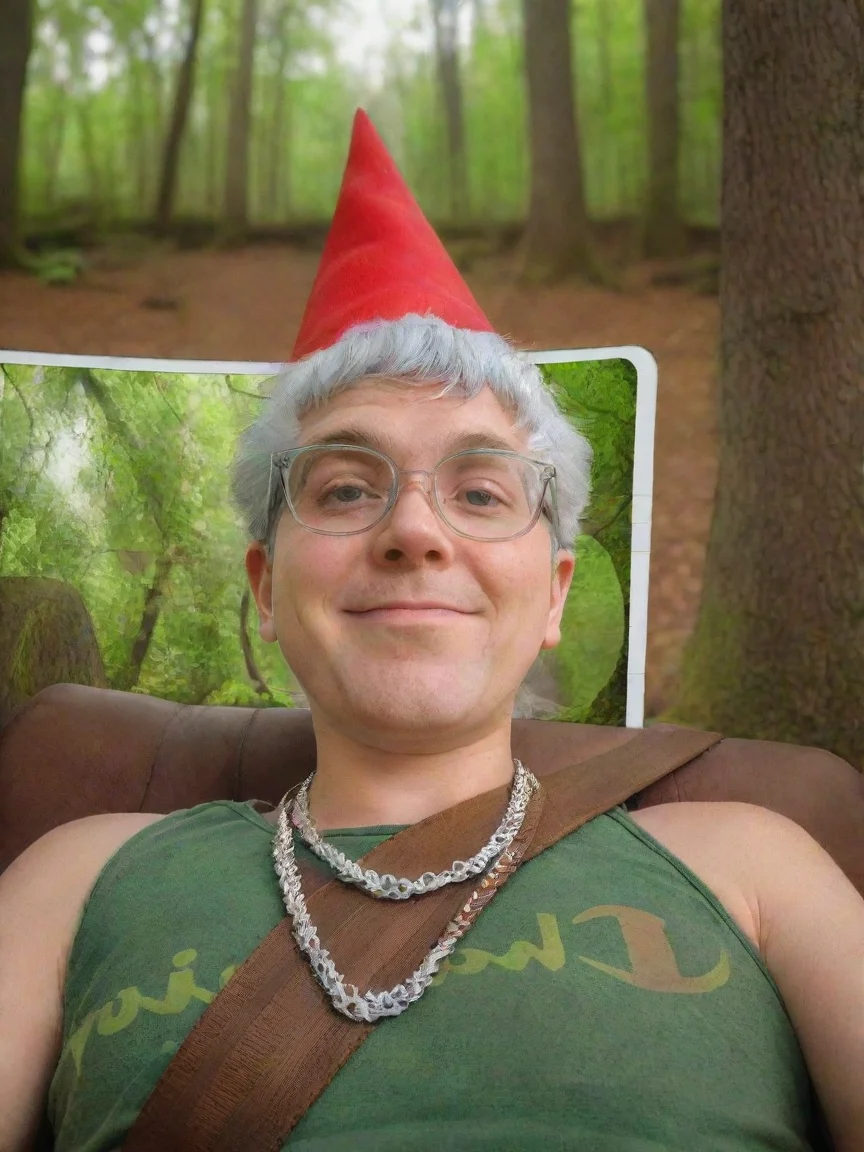best quality selfie gnome in forest stunning 4