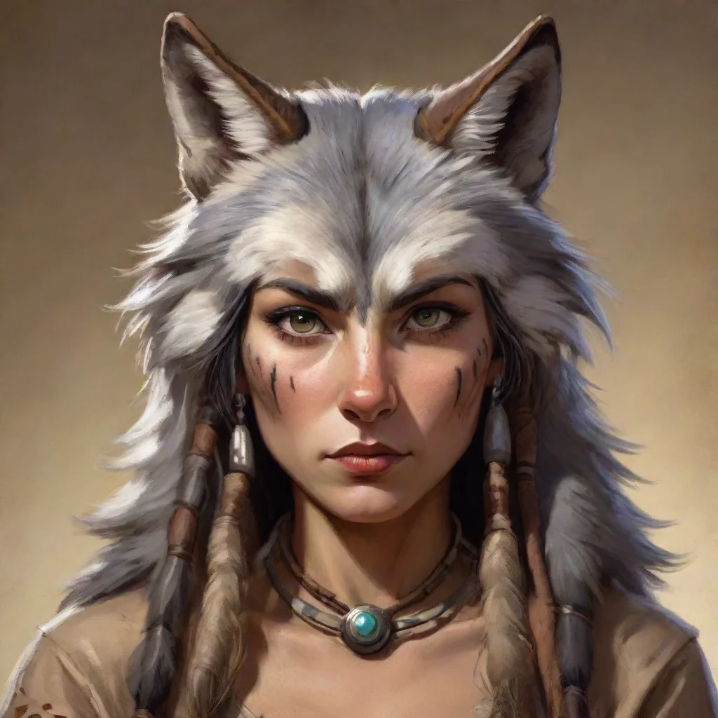 aibest quality serious female anthropomorphic wolf native wild west 5