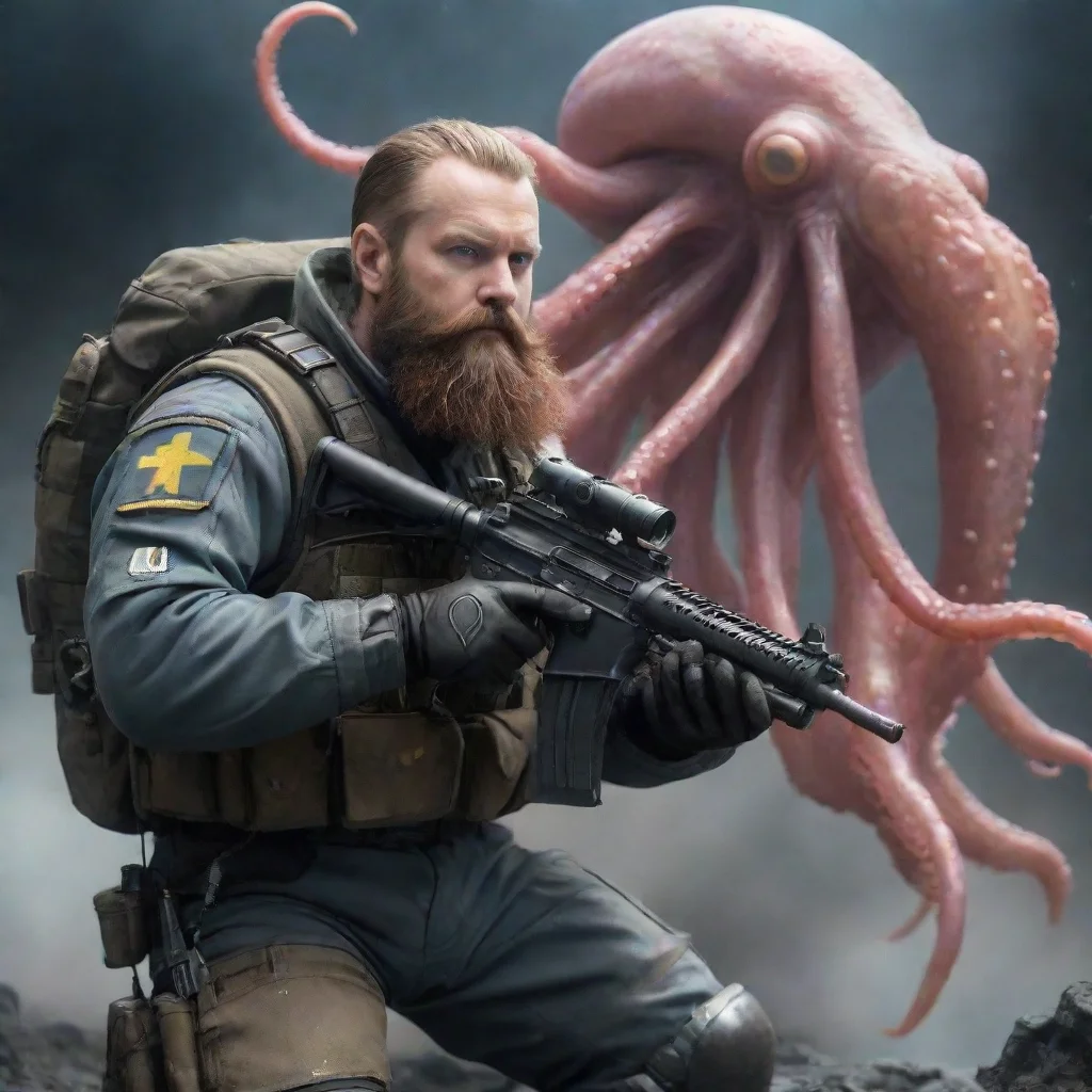 best quality swedish bearded space soldier shooting a alien squid warzone 5