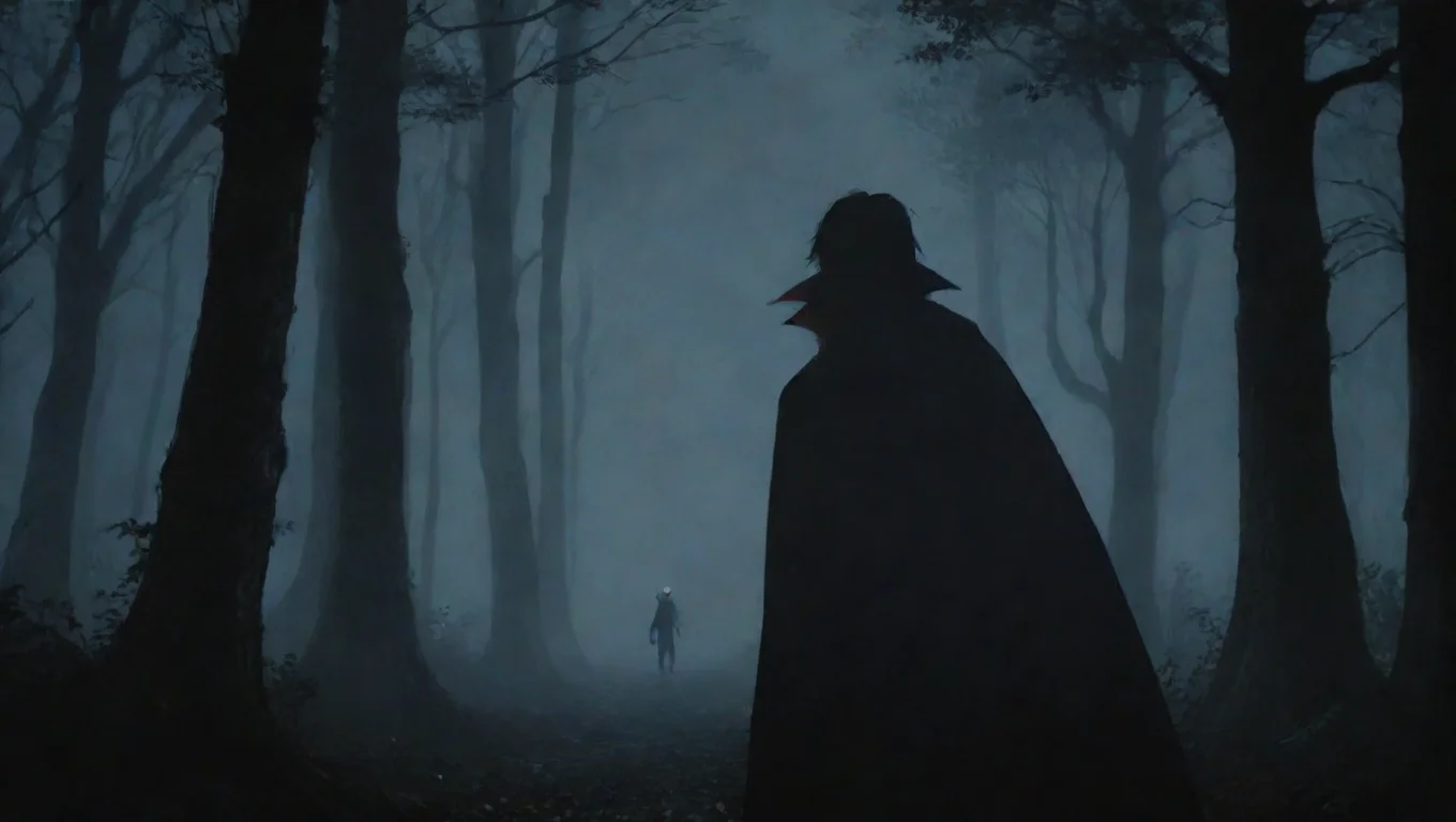 aibest quality vampire approaching in woods first person hd ghibli anime aesthetic dark horror 1800 vibe 5 widescreen