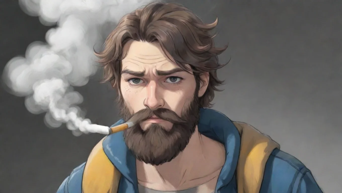aibest quality young bearded swedish hobo man smoke superpower anime style cartoon 5 widescreen