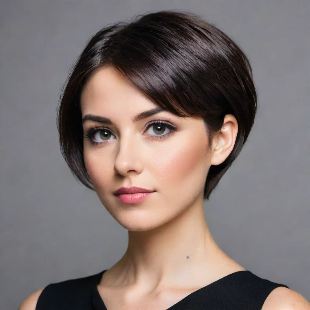 aibest quality young woman with short dark hair that stops just above her shoulders. obviously wealthy. 5