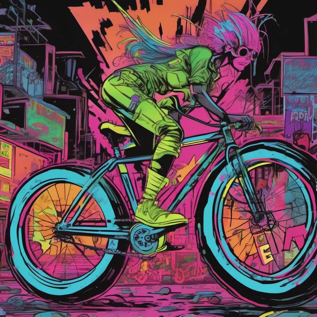 aibicycle neon punk comic book good looking trending fantastic 1