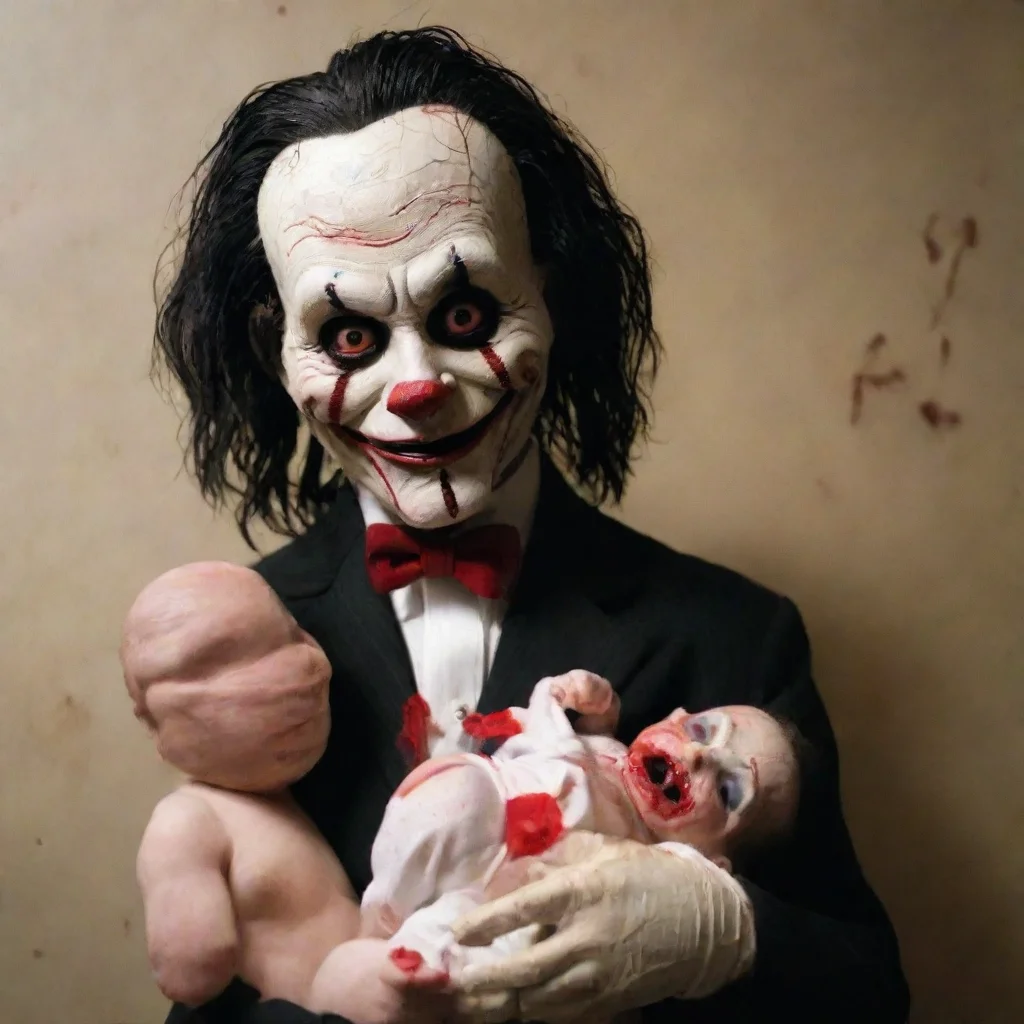 aibilly the puppet from saw torturing a newborn baby