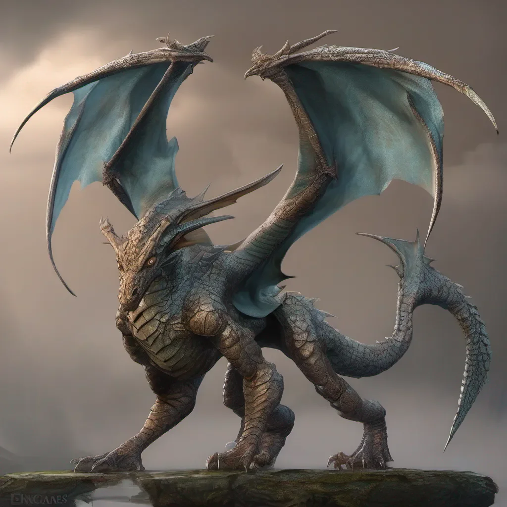 aibiped dragon 2 legs   large wings fantasy art confident engaging wow artstation art 3