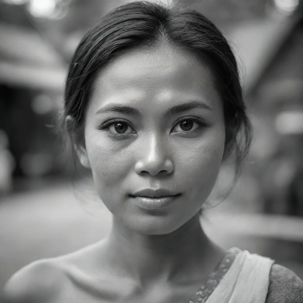 aiblack and white portrait thai
