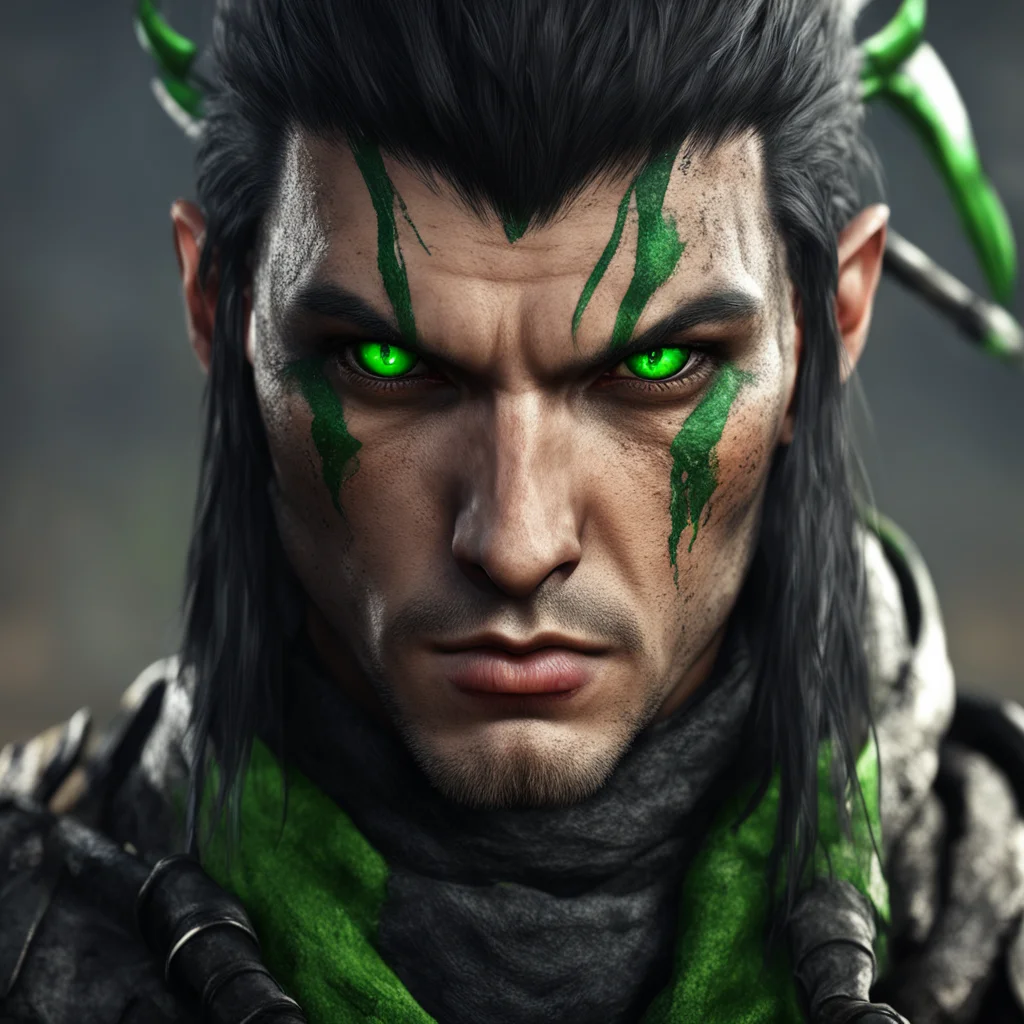 aiblack desert scorpion green eyes