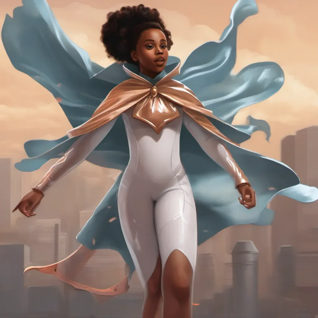 aiblack girl wearing a cape that can fly amazing awesome portrait 2