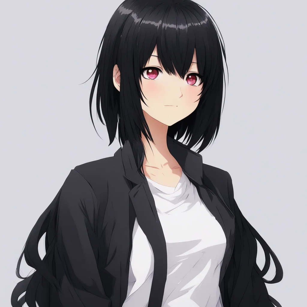 black hair anime girl