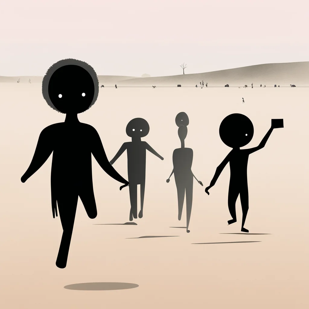 black stickman marching with caravans good looking trending fantastic 1