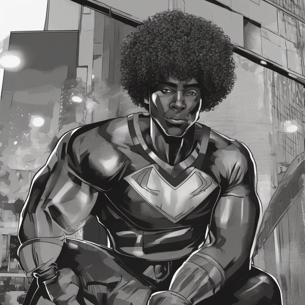 black superhero  with curls