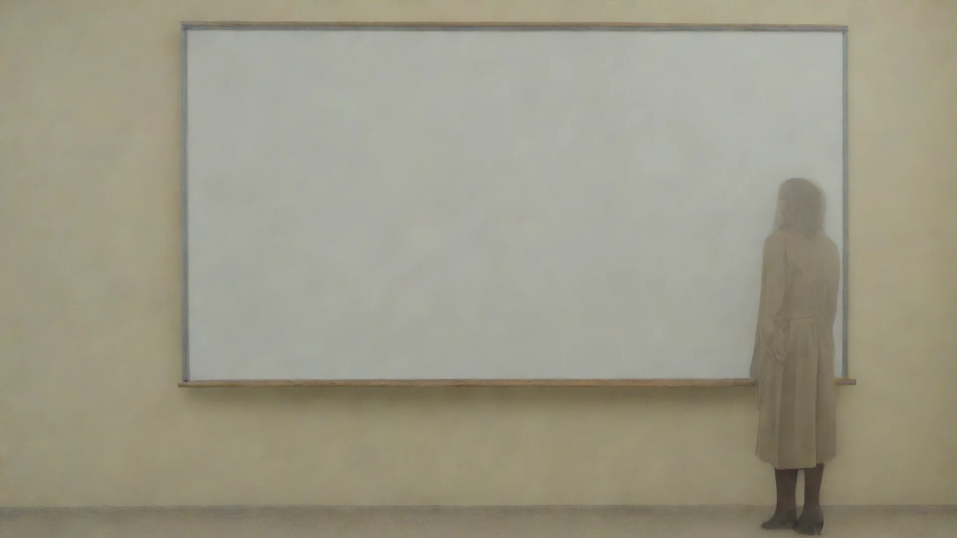 aiblank board that covers the intire image. a teacher stand beside the board. the board cannot be covered by anything hdwidescreen