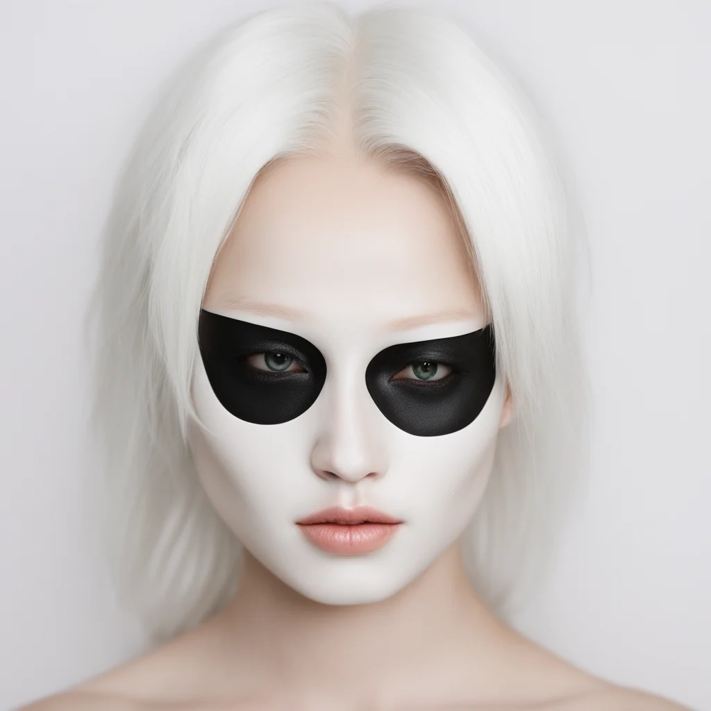 bleachwhite haired  hollow mask bright skin tone