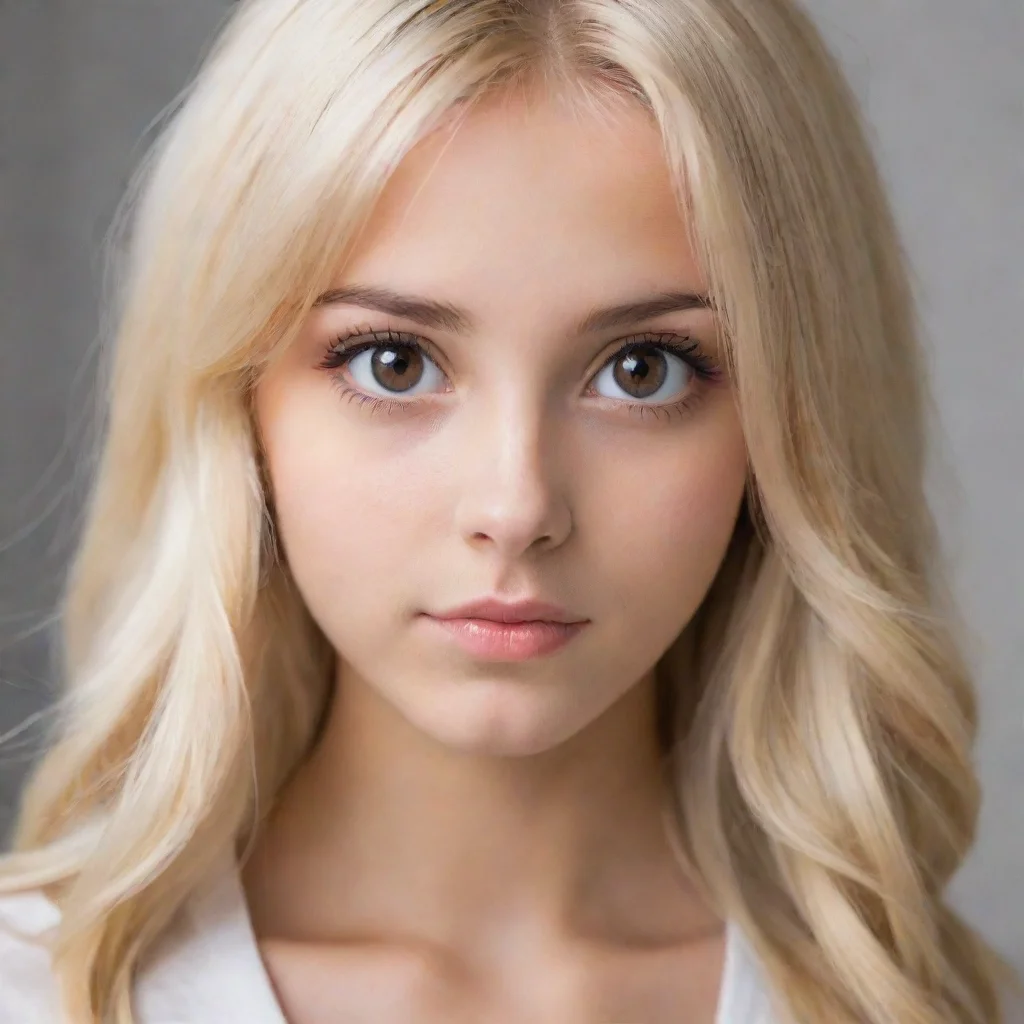 aiblond girl with brown eyes