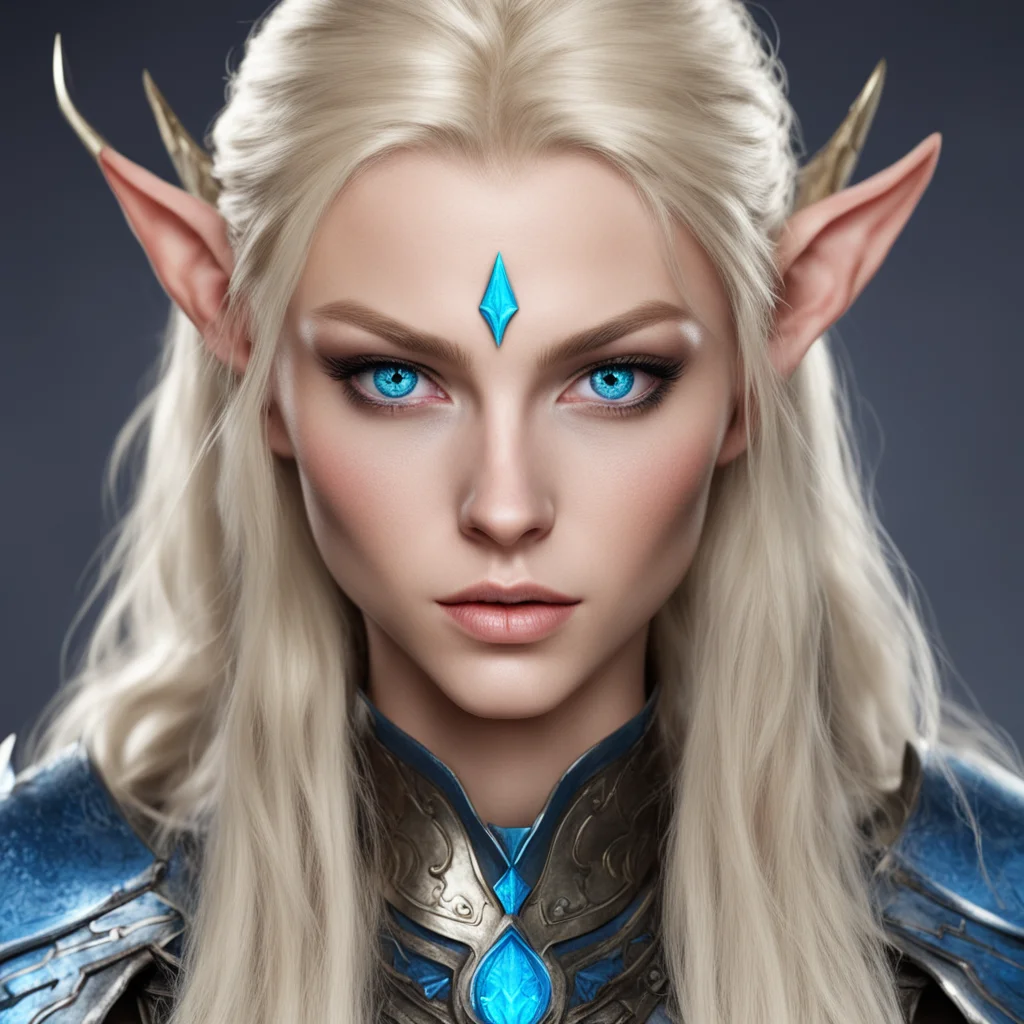 aiblonde elf warrior with blue eyes amazing awesome portrait 2