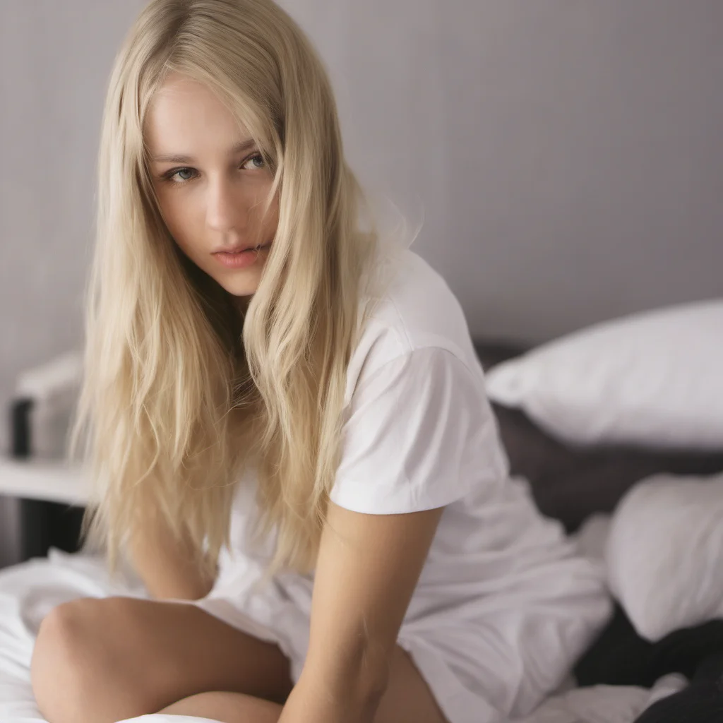 aiblonde on bed